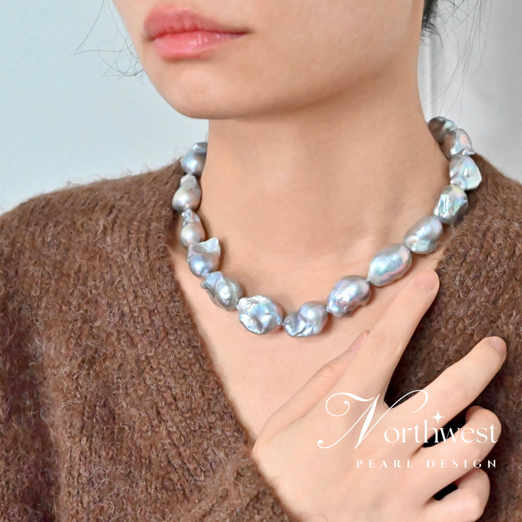 Gray Baroque Pearl Necklace