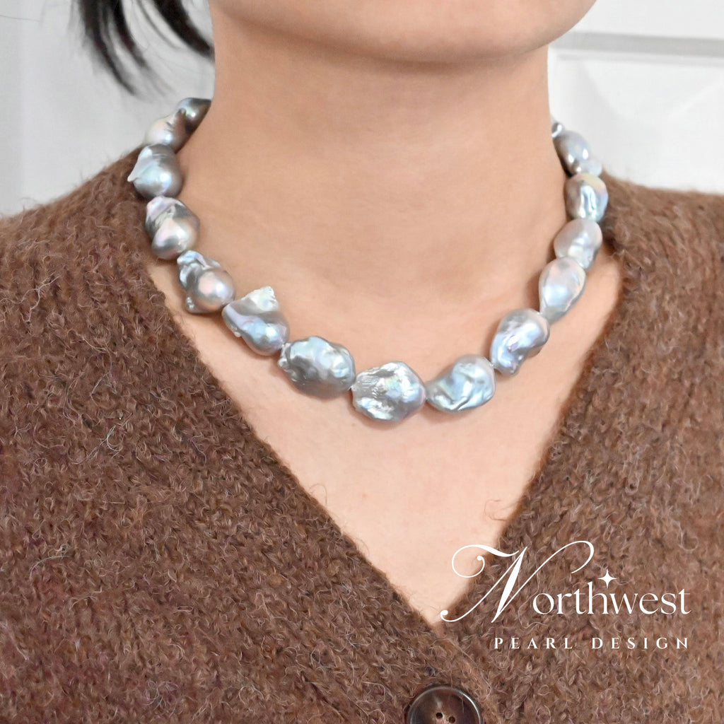 Gray Baroque Pearl Necklace