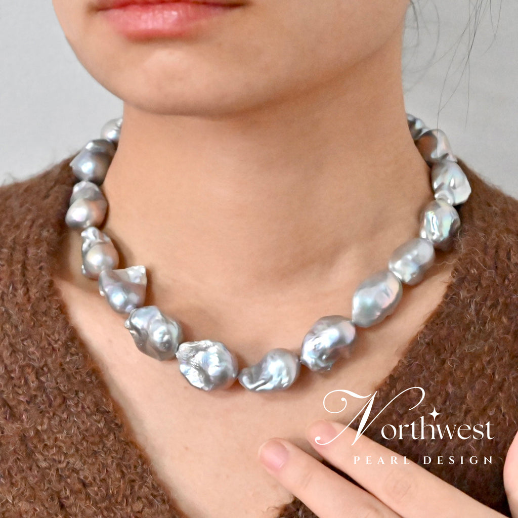 Gray Baroque Pearl Necklace