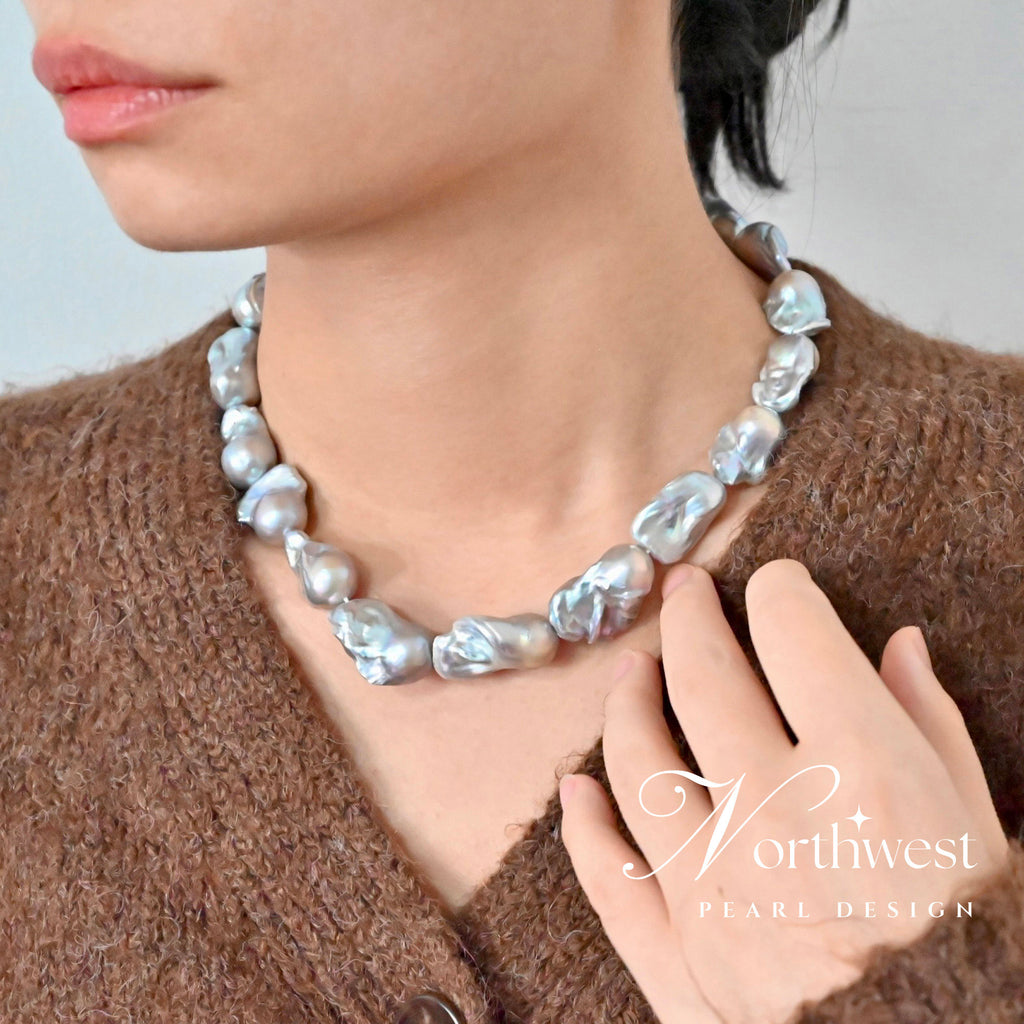 Gray Baroque Pearl Necklace