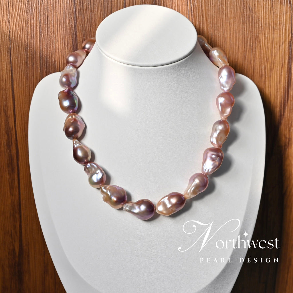 Pinkish Purple Baroque Pearl Necklace