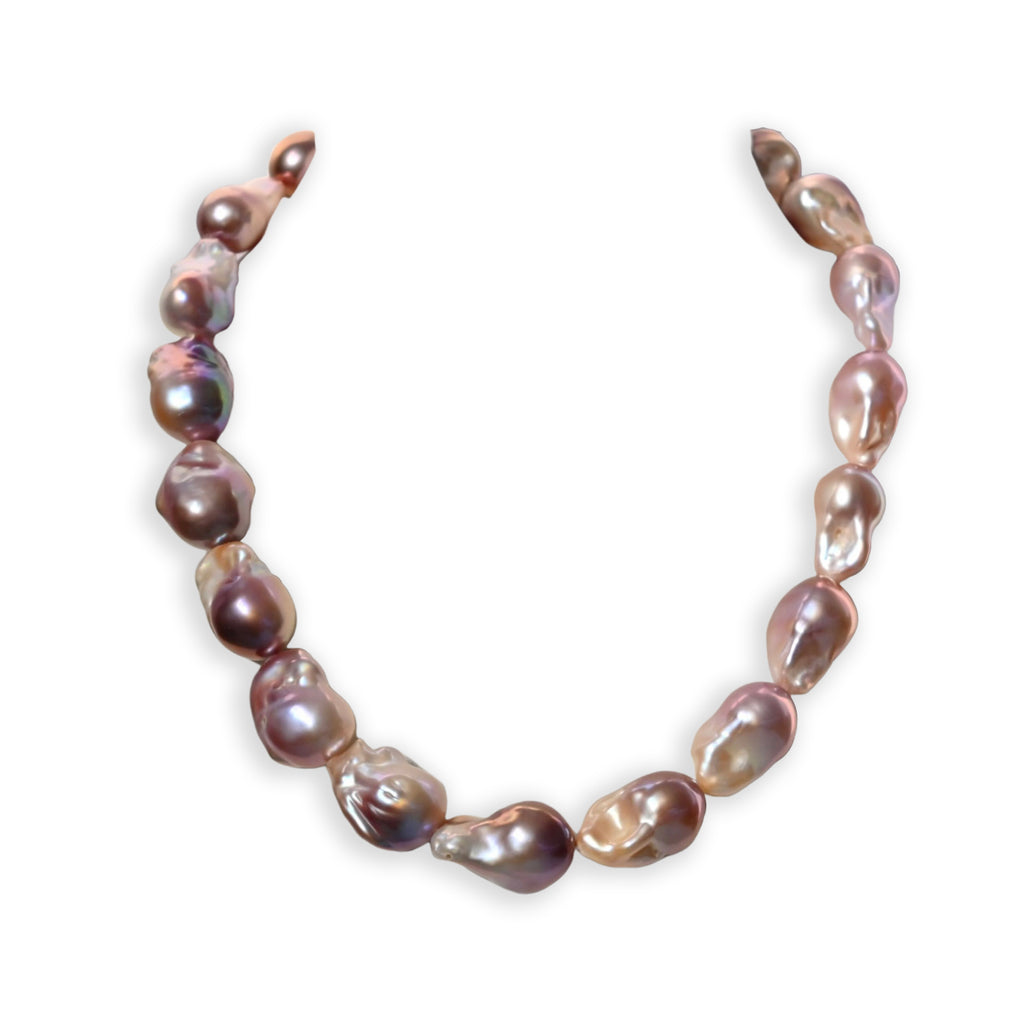 Pinkish Purple Baroque Pearl Necklace