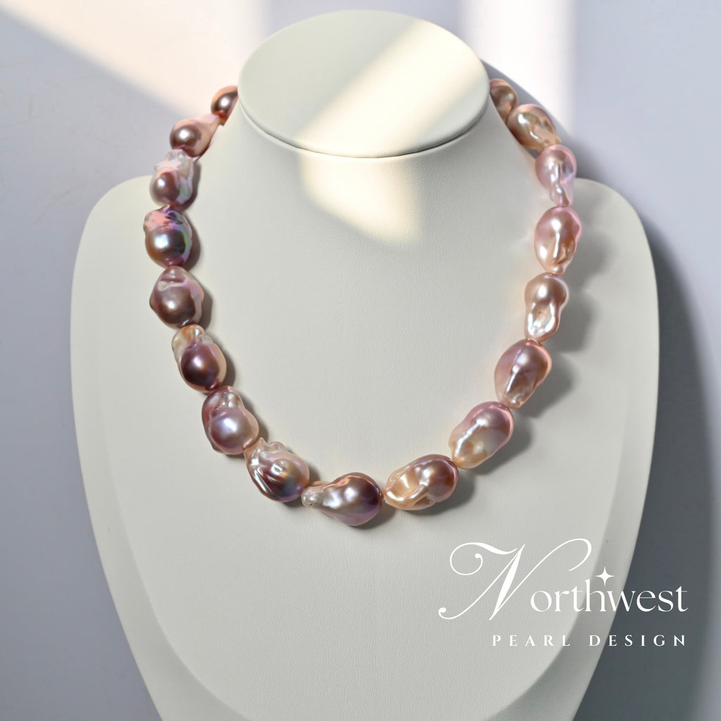 Pinkish Purple Baroque Pearl Necklace
