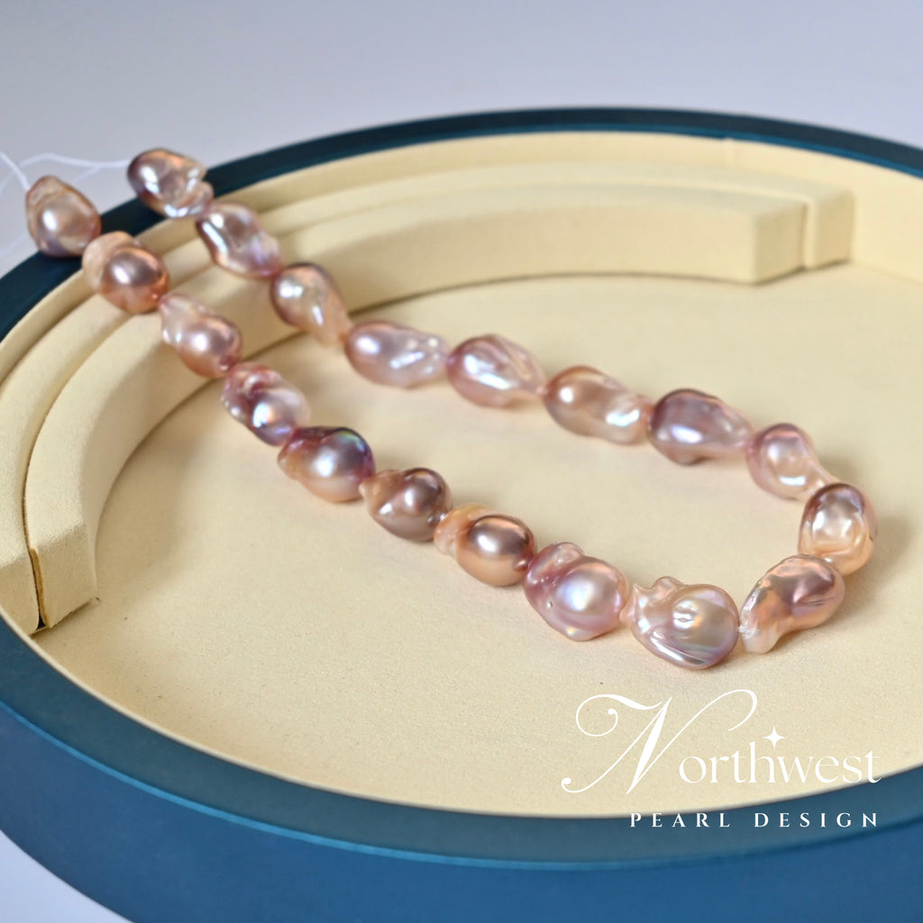 Pinkish Purple Baroque Pearl Necklace