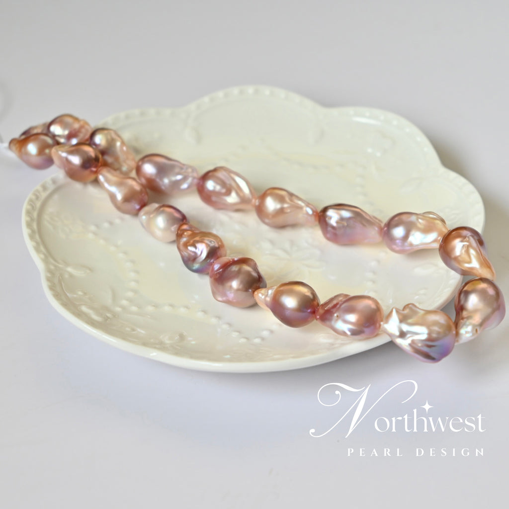 Pinkish Purple Baroque Pearl Necklace