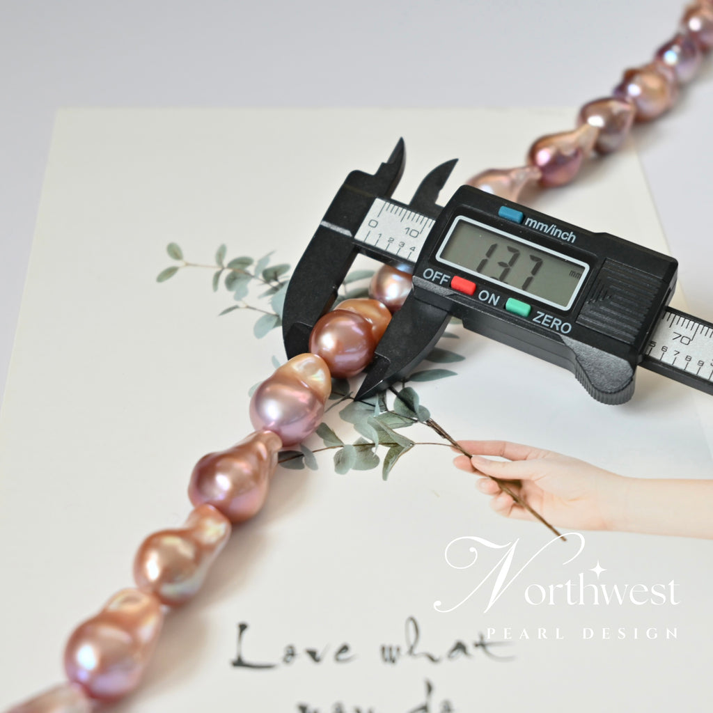 Pinkish Purple Baroque Pearl Necklace