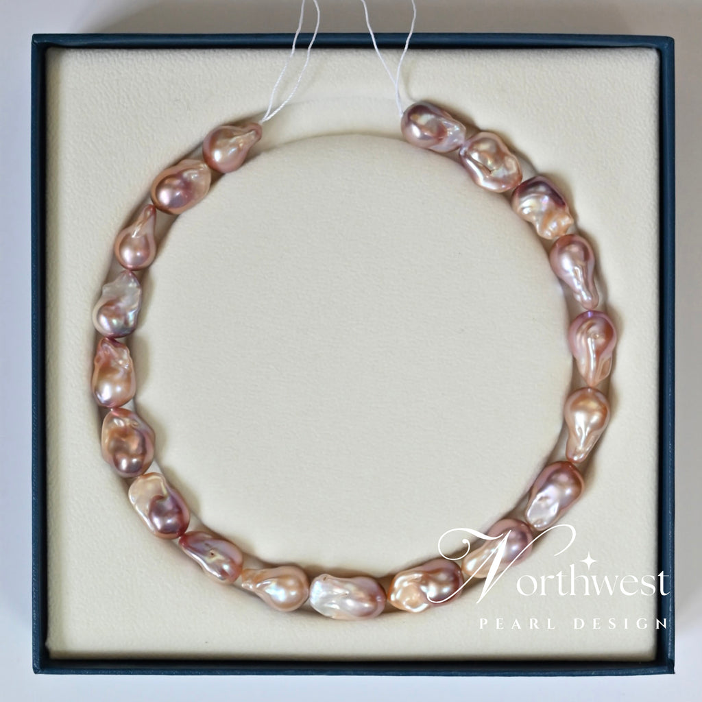 Pinkish Purple Baroque Pearl Necklace