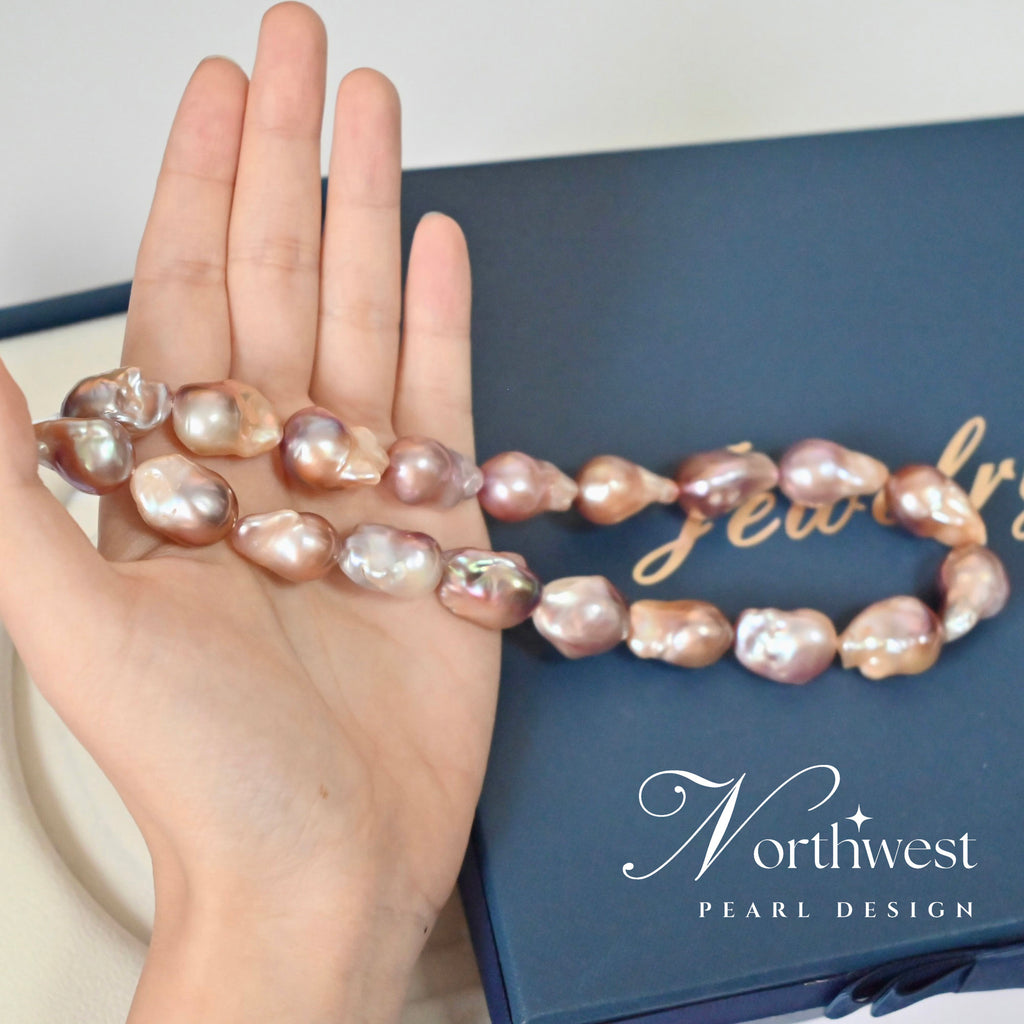 Pinkish Purple Baroque Pearl Necklace