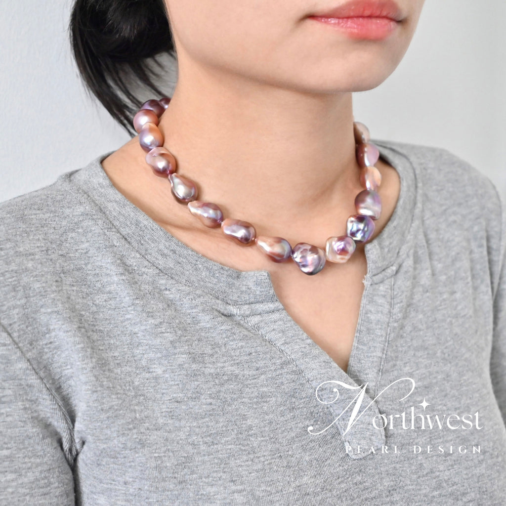 Purple Baroque Pearl Necklace