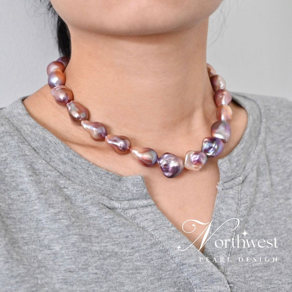 Purple Baroque Pearl Necklace