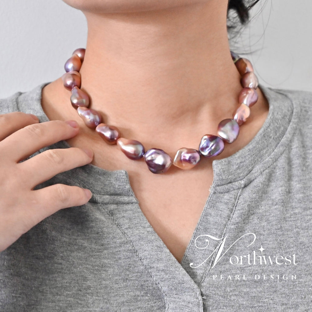 Purple Baroque Pearl Necklace