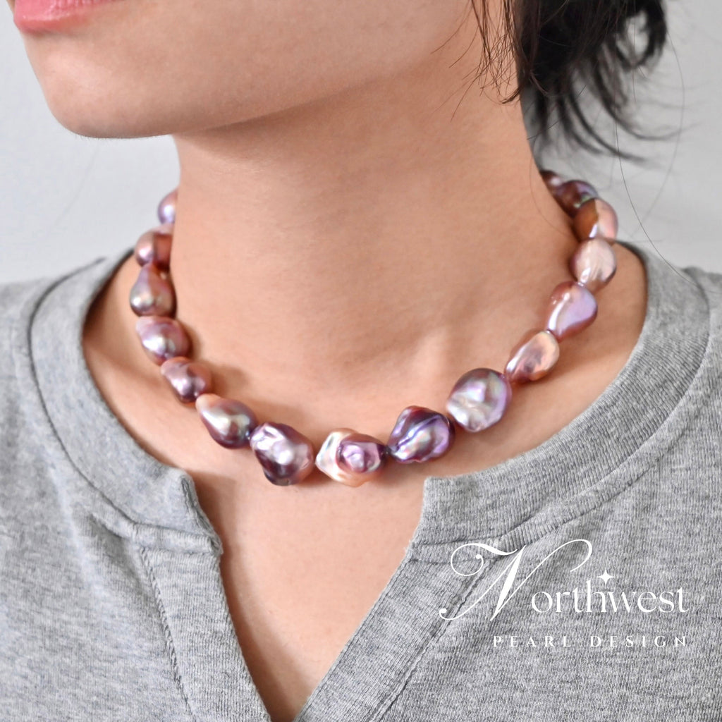 Purple Baroque Pearl Necklace
