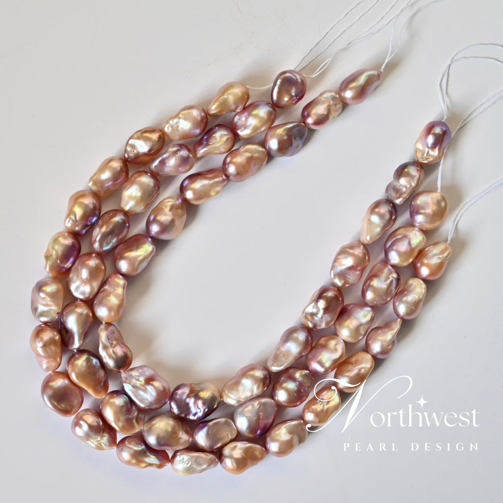 Pinkish Mixed With Purple Baroque Pearl Necklace