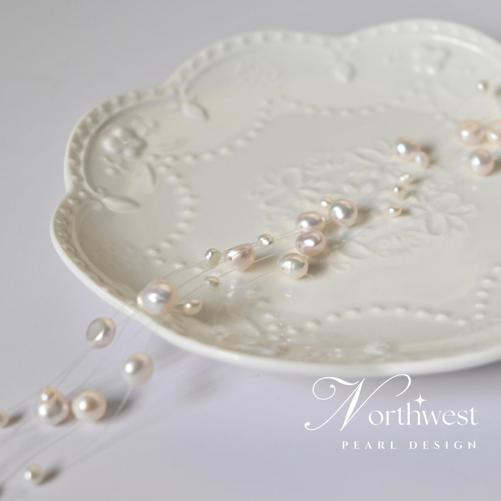 Floating Freshwater Pearl Necklace - Bridal Necklace