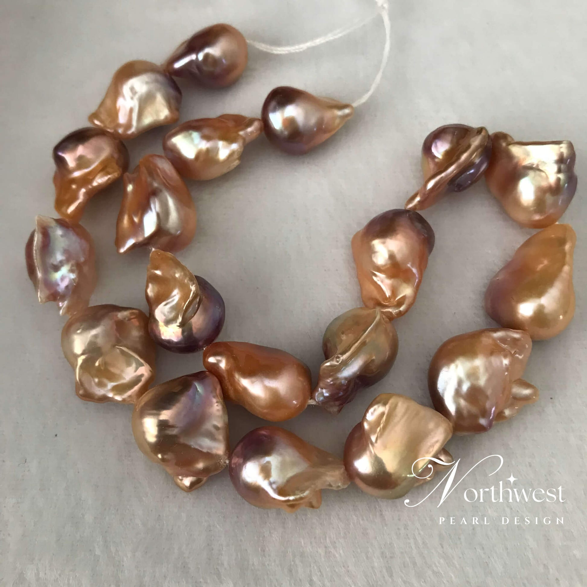 Peach Pink Baroque Pearl Necklace