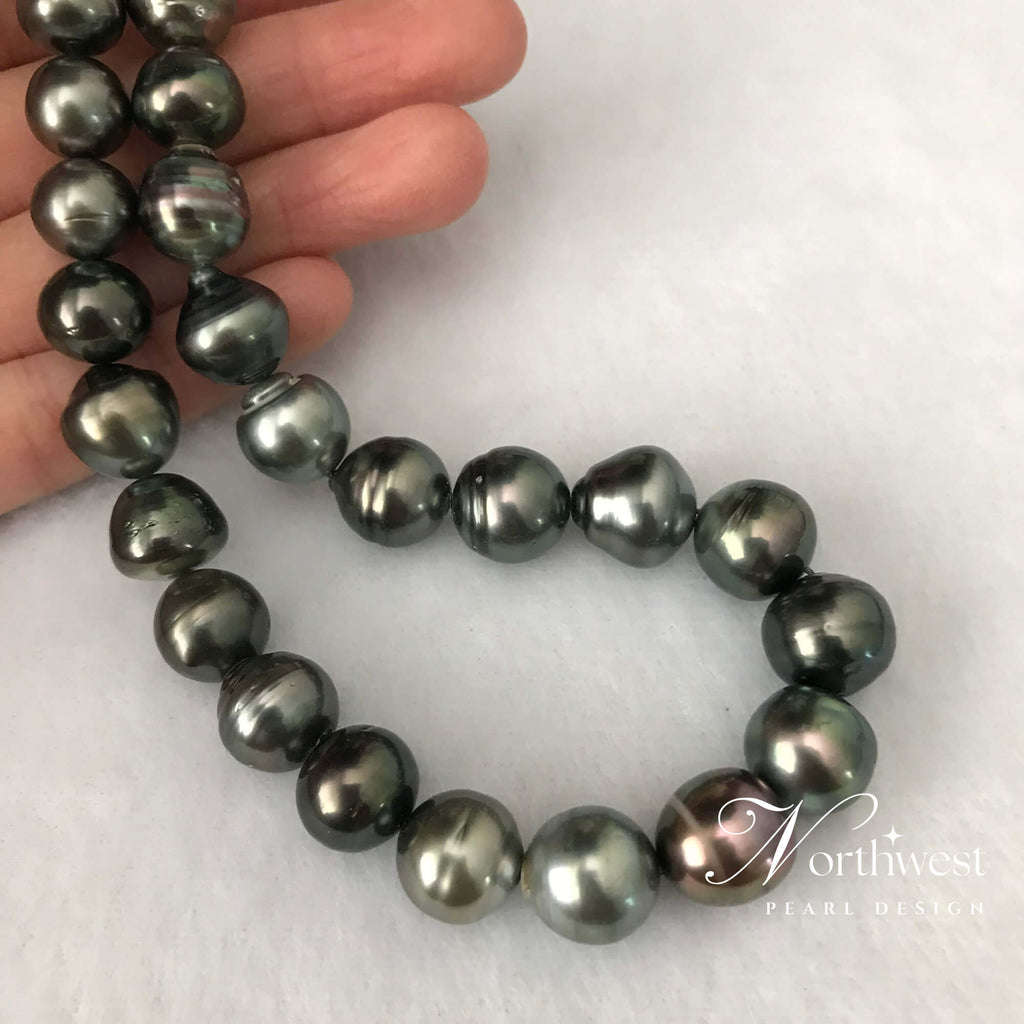 Mixed Color Tahitian Pearl Necklace - Natural Luster
