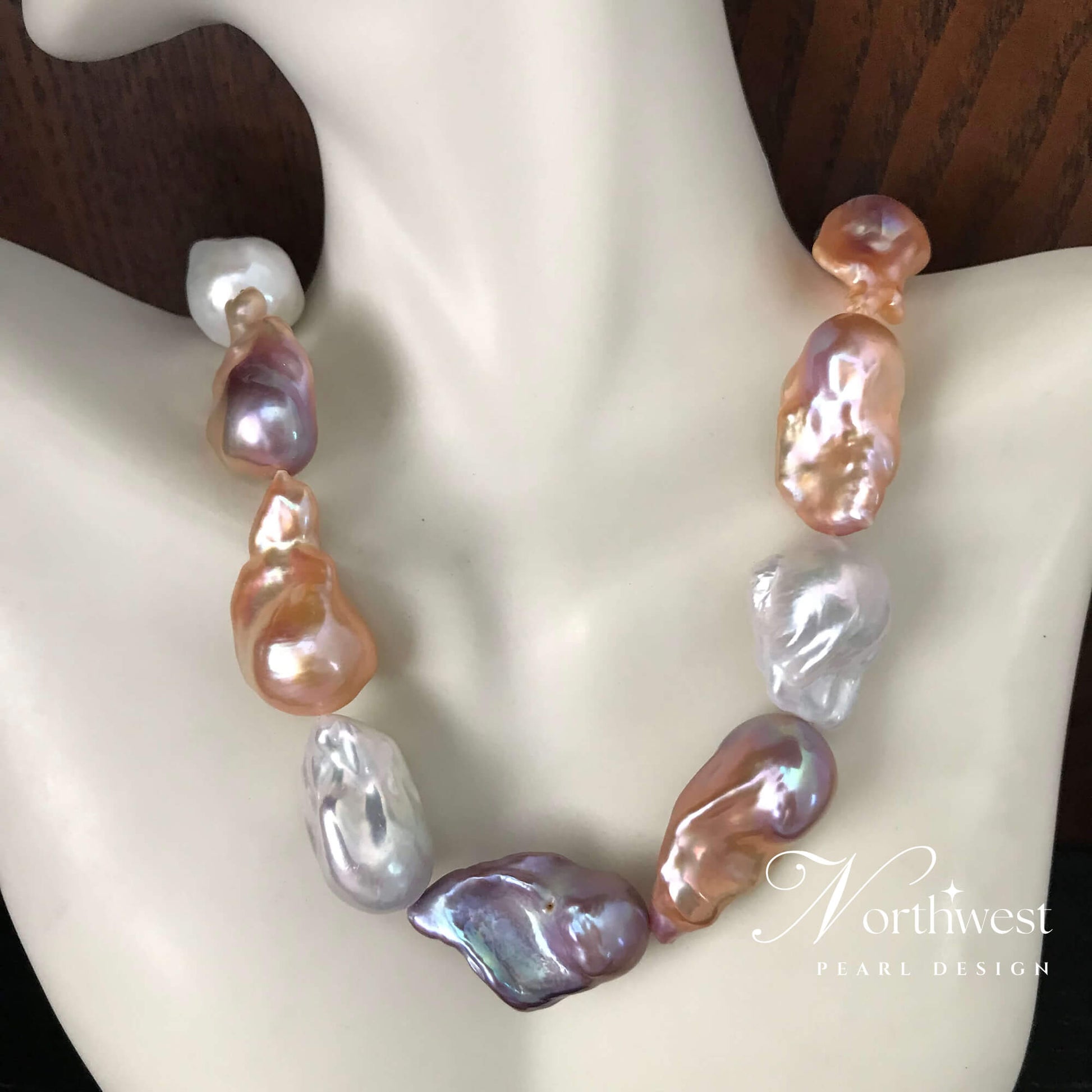 Mixed Color Baroque Pearl Necklace