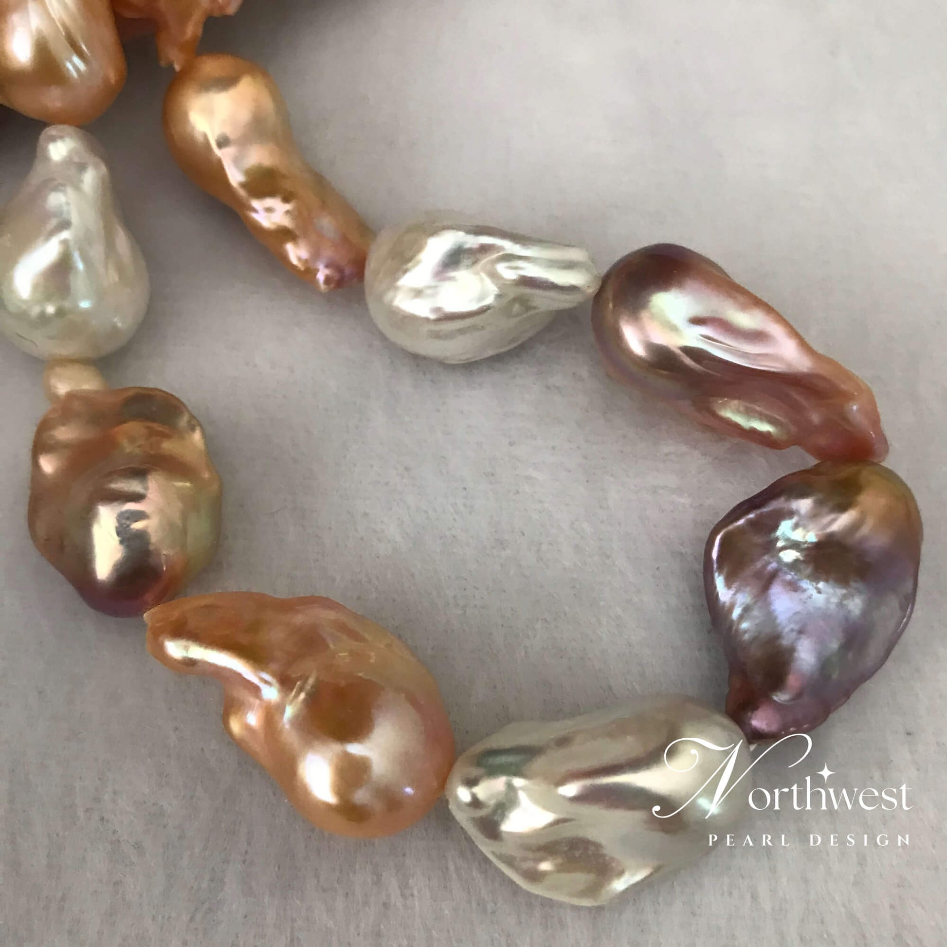 Mixed Color Baroque Pearl Necklace
