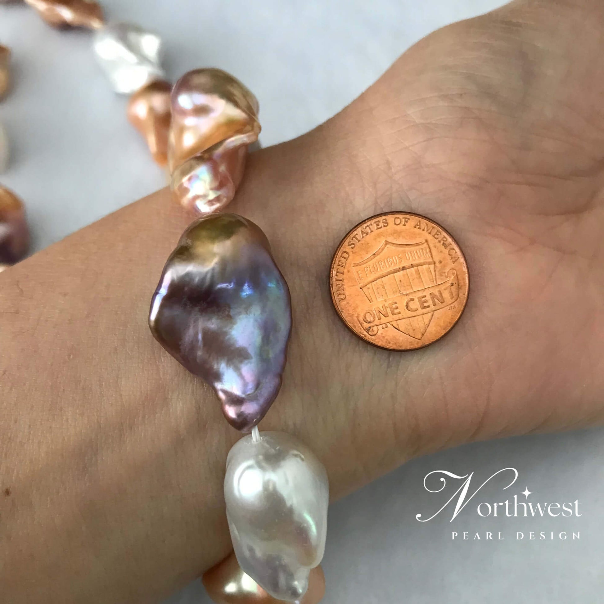 Mixed Color Baroque Pearl Necklace
