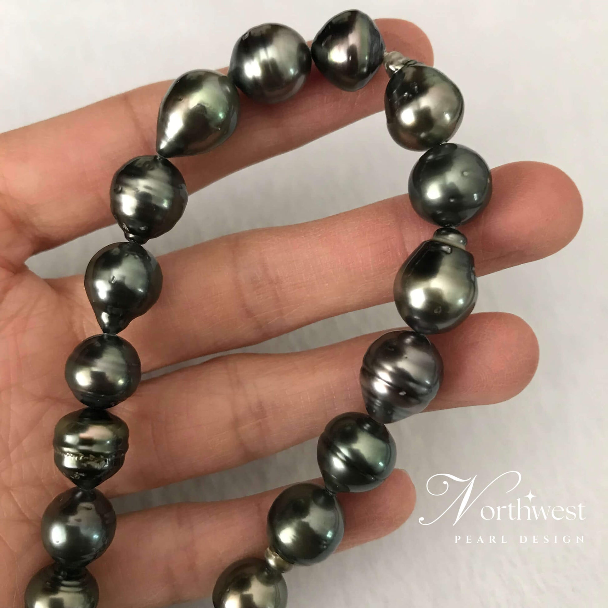 Black Tahitian Pearl Necklace – Round Baroque Pearls