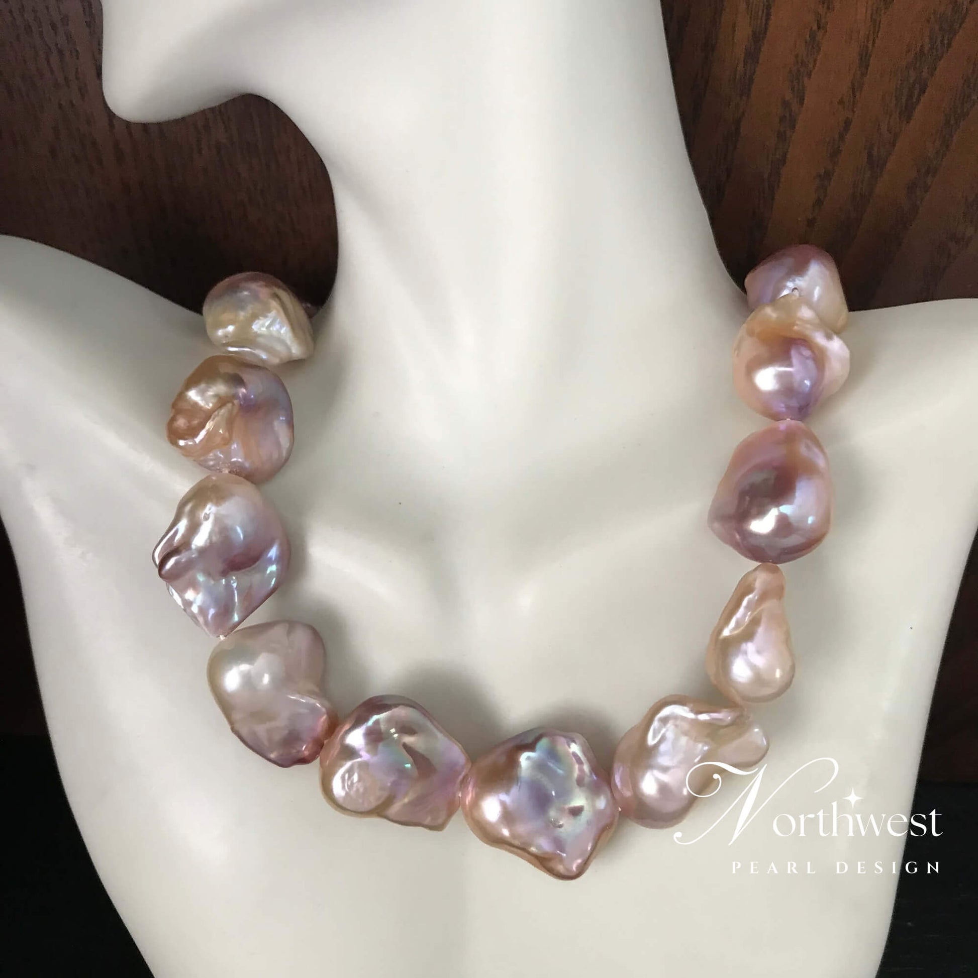 Pinkish Purple Baroque Pearl Necklace