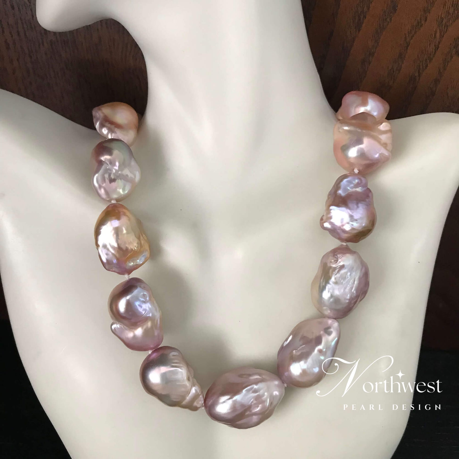 Pinkish Purple Baroque Pearl Necklace
