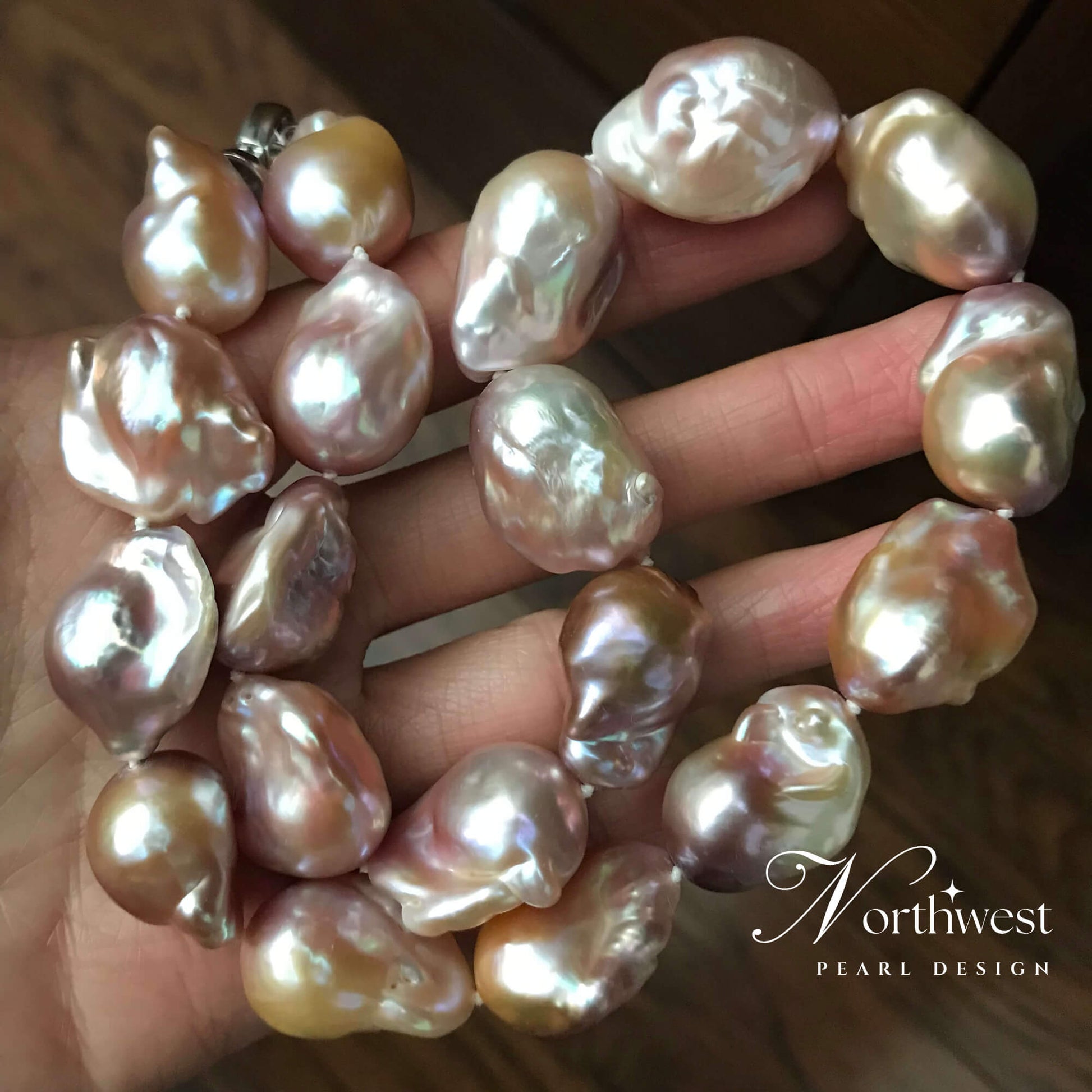 Pinkish Purple Baroque Pearl Necklace