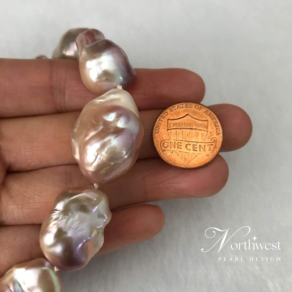 Pinkish Purple Baroque Pearl Necklace