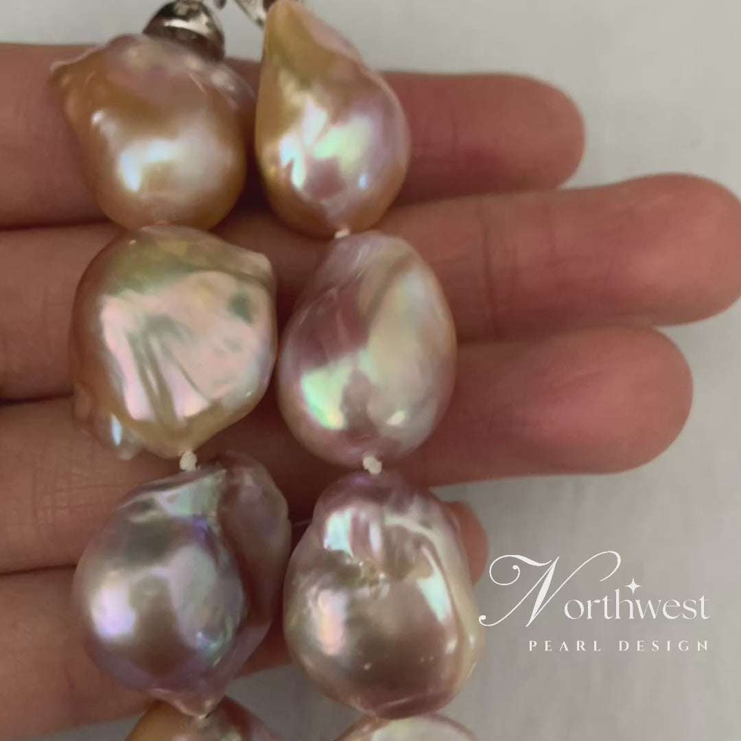 Pinkish Purple Baroque Pearl Necklace