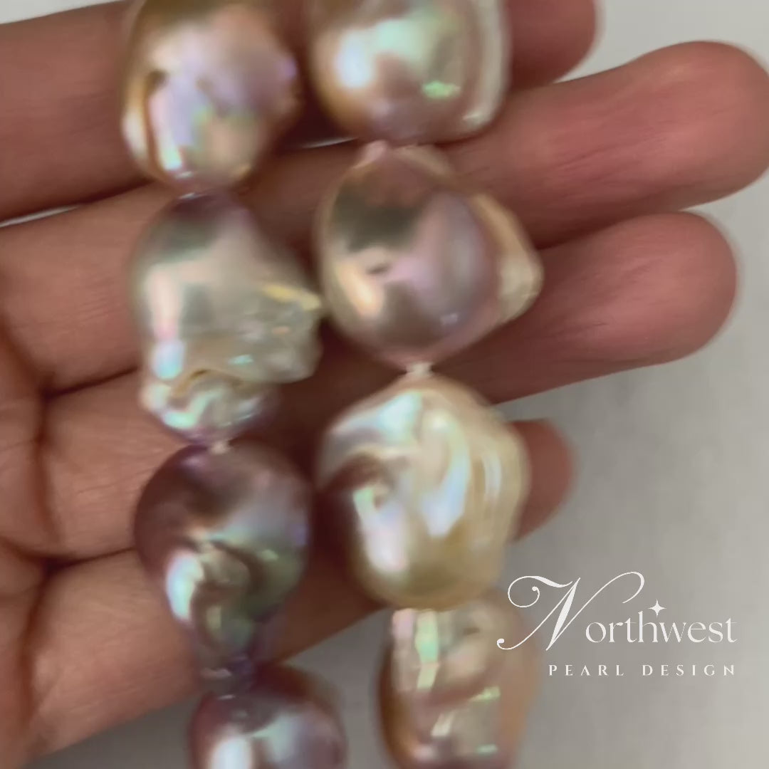 Pinkish Purple Baroque Pearl Necklace