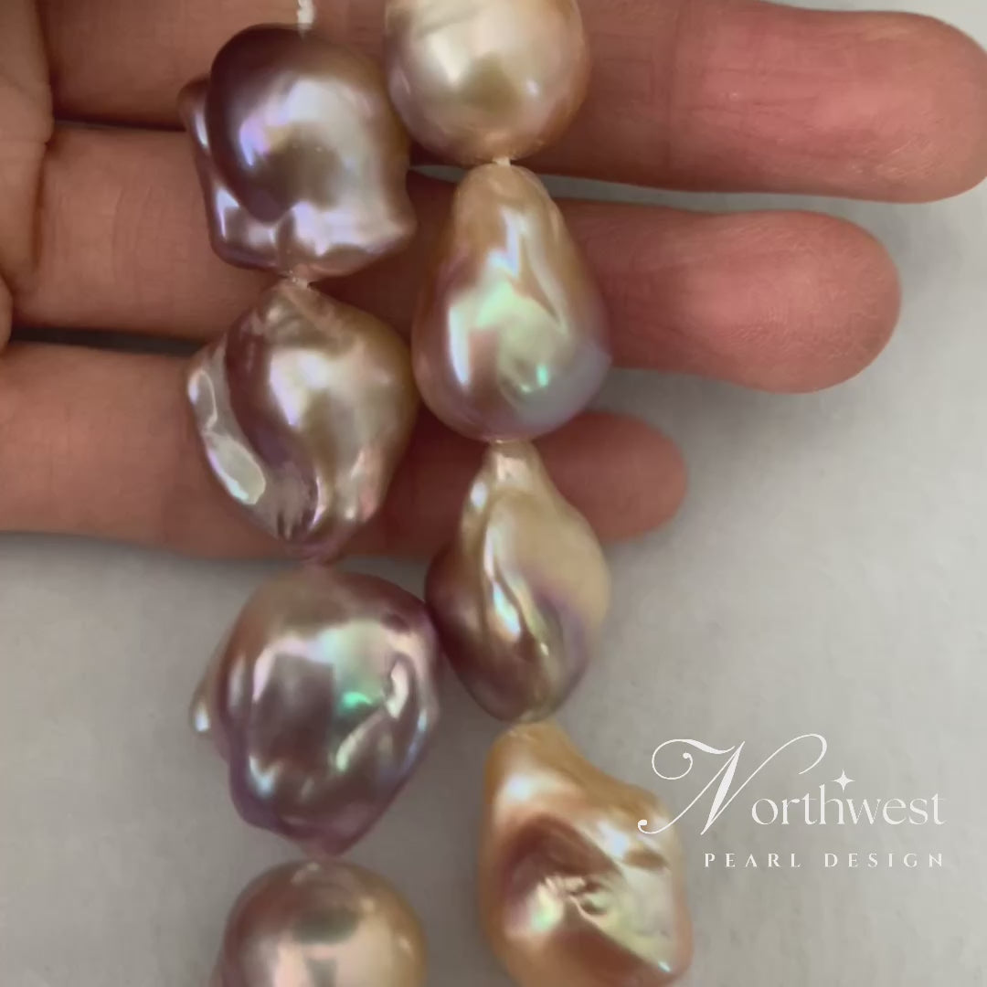 Pinkish Purple Baroque Pearl Necklace