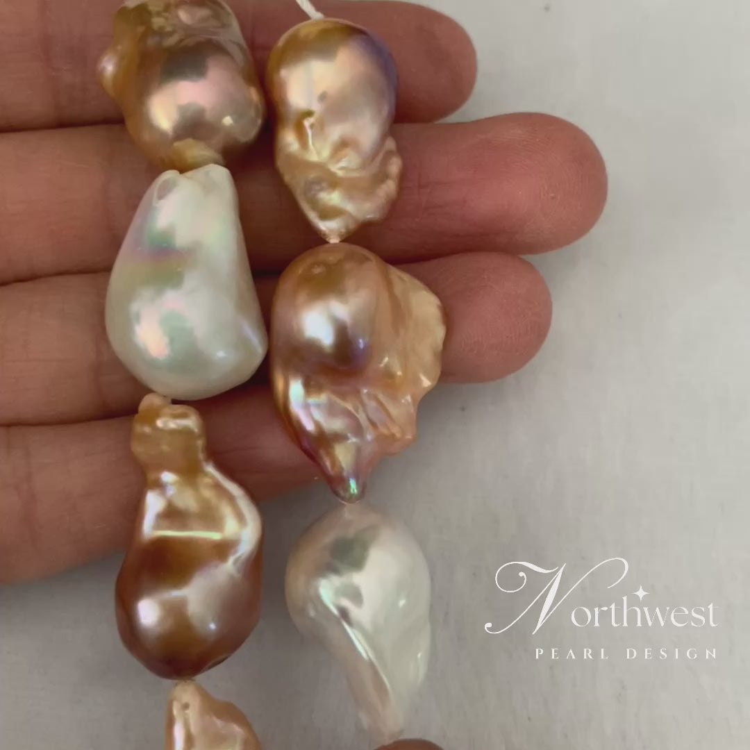 Mixed Color Baroque Pearl Necklace