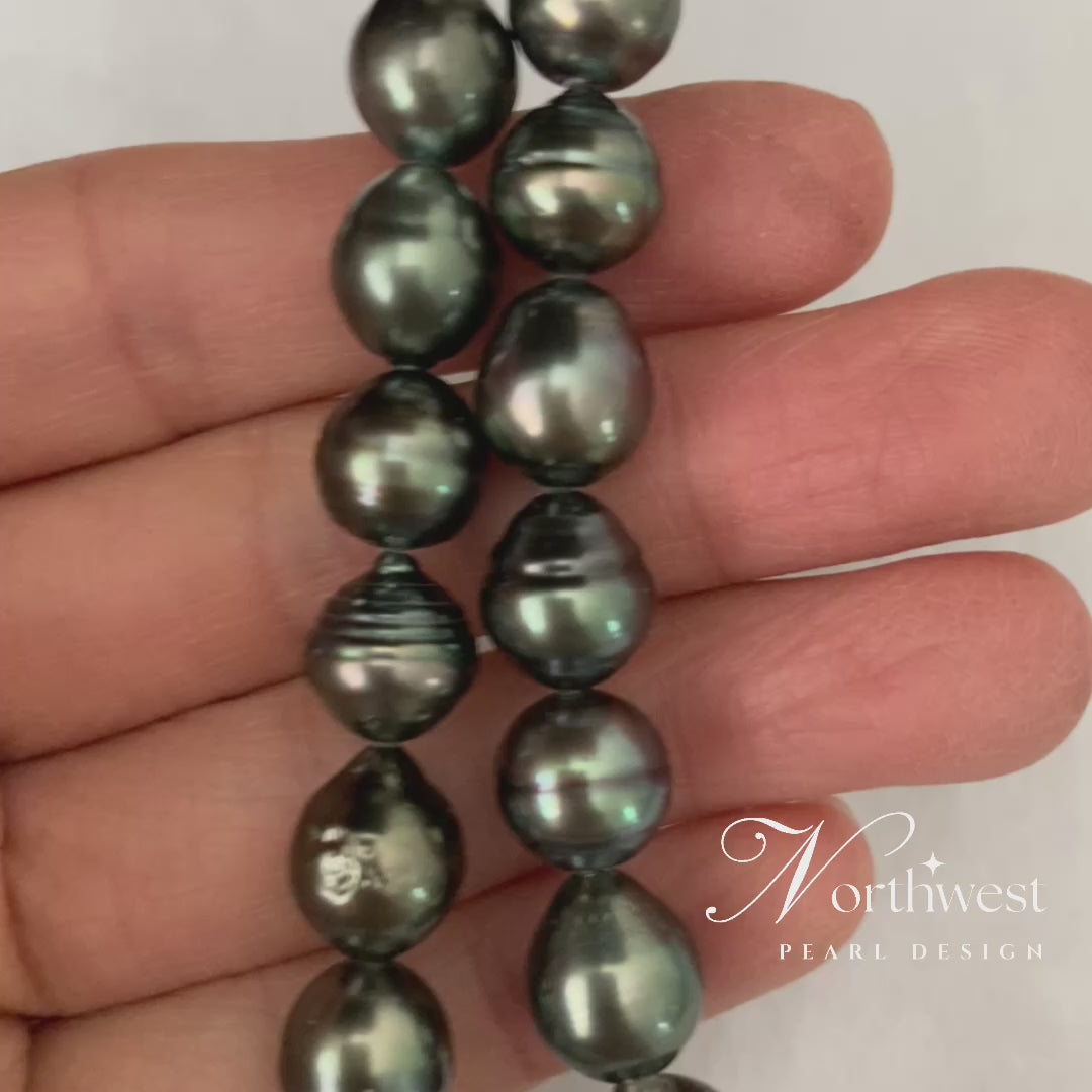 Black Tahitian Pearl Necklace – Round Baroque Pearls