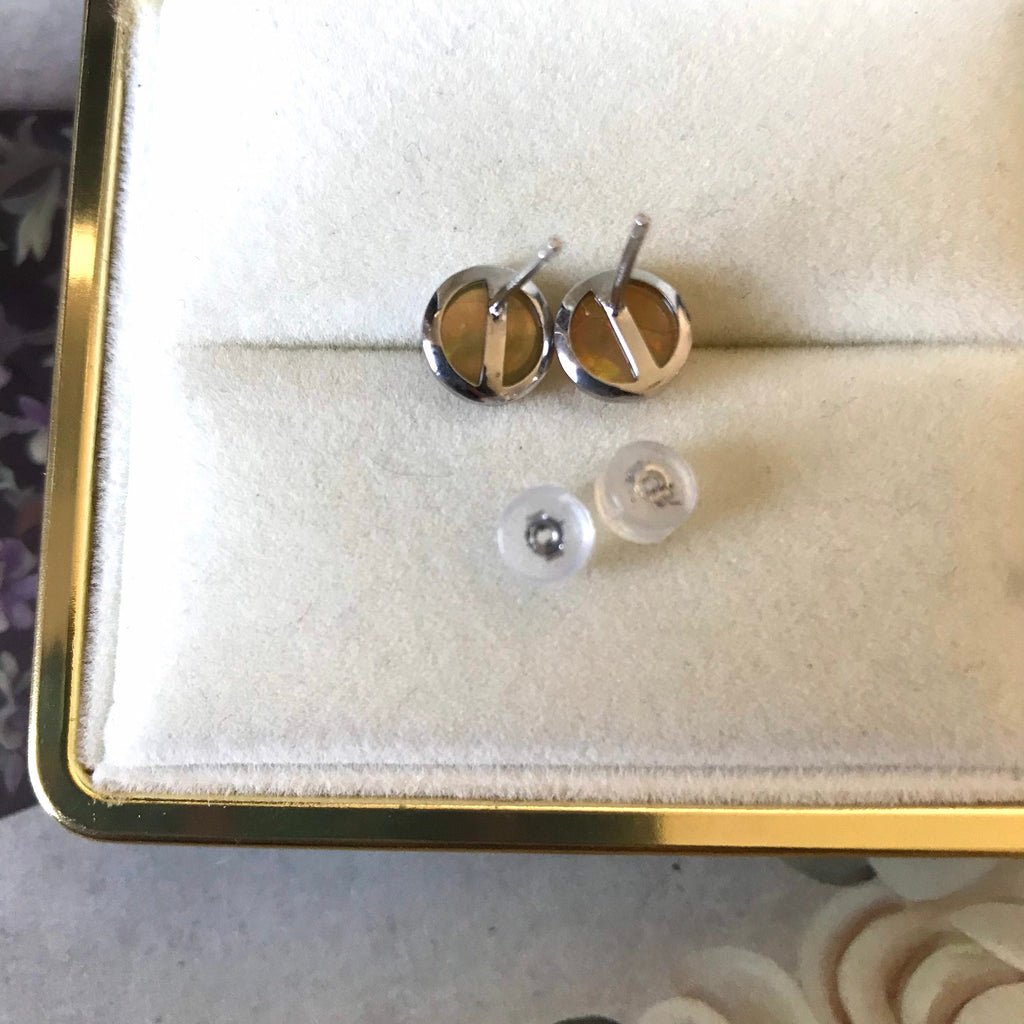 Ethiopian opal earrings,S925 silver opal earrings,Stud earrings opal earrings,