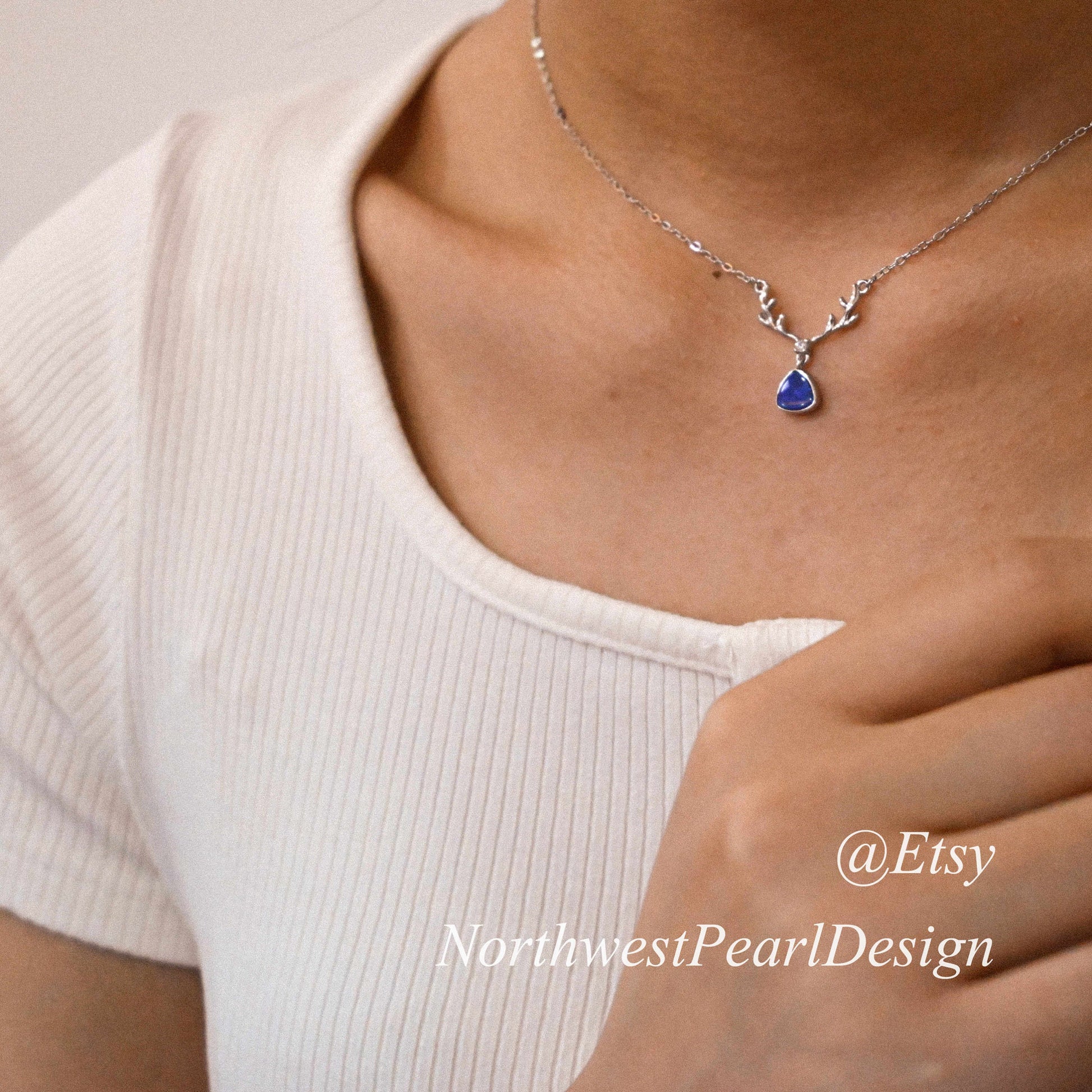 Australian Opal doublet necklace,S925 silver opal pendant,opal necklace,Doublet opal