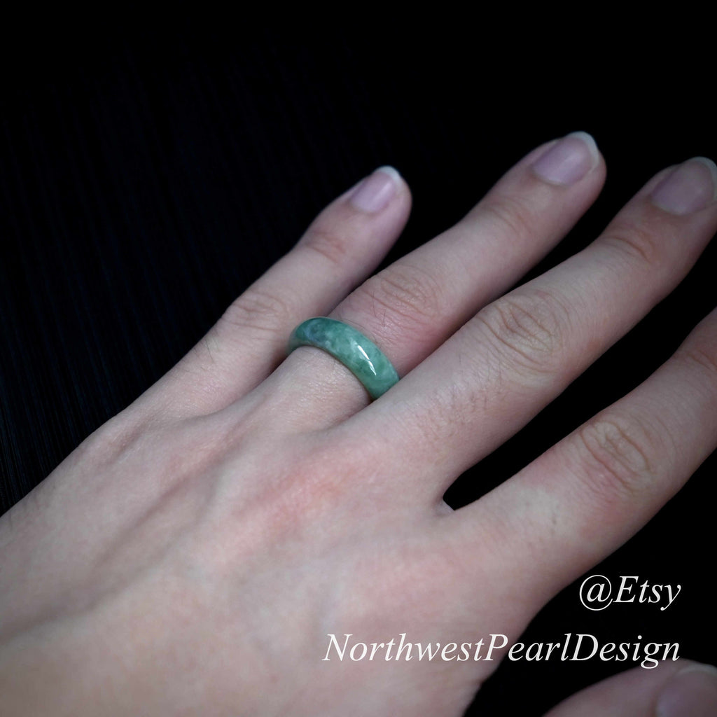 Genuine Jade ring, Real Jade ring,Grade A Jade US size 9