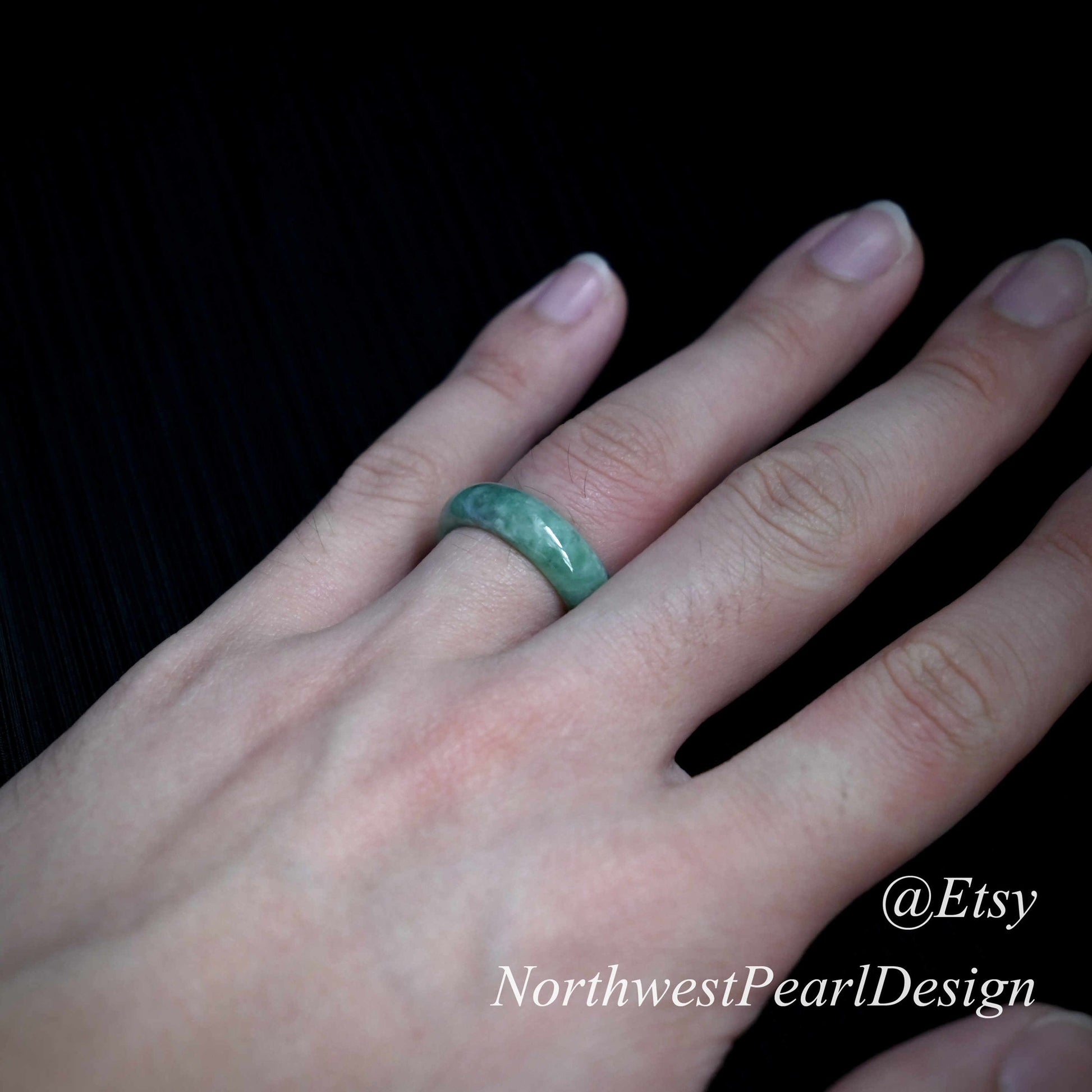 Genuine Jade ring, Real Jade ring,Grade A Jade US size 9