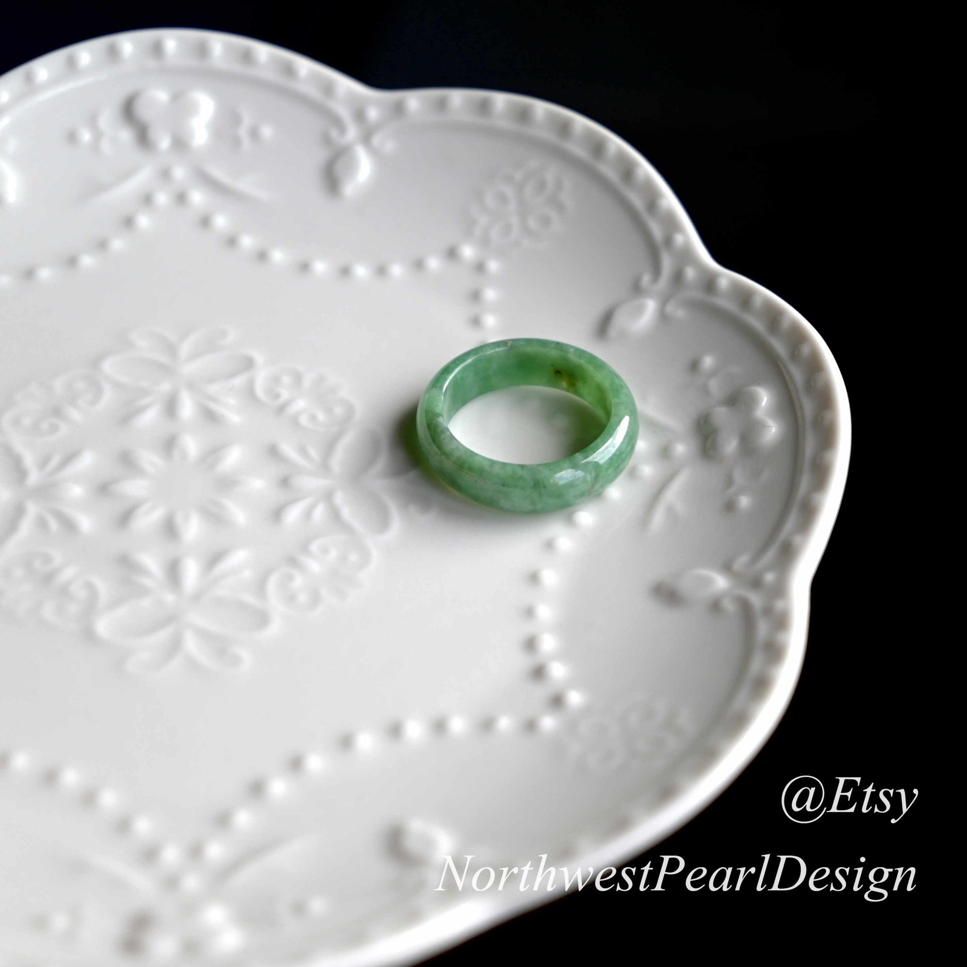 Genuine Jade ring, Real Jade ring,Grade A Jade US size 9