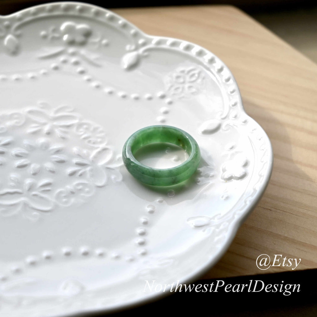 Genuine Jade ring, Real Jade ring,Grade A Jade US size 9