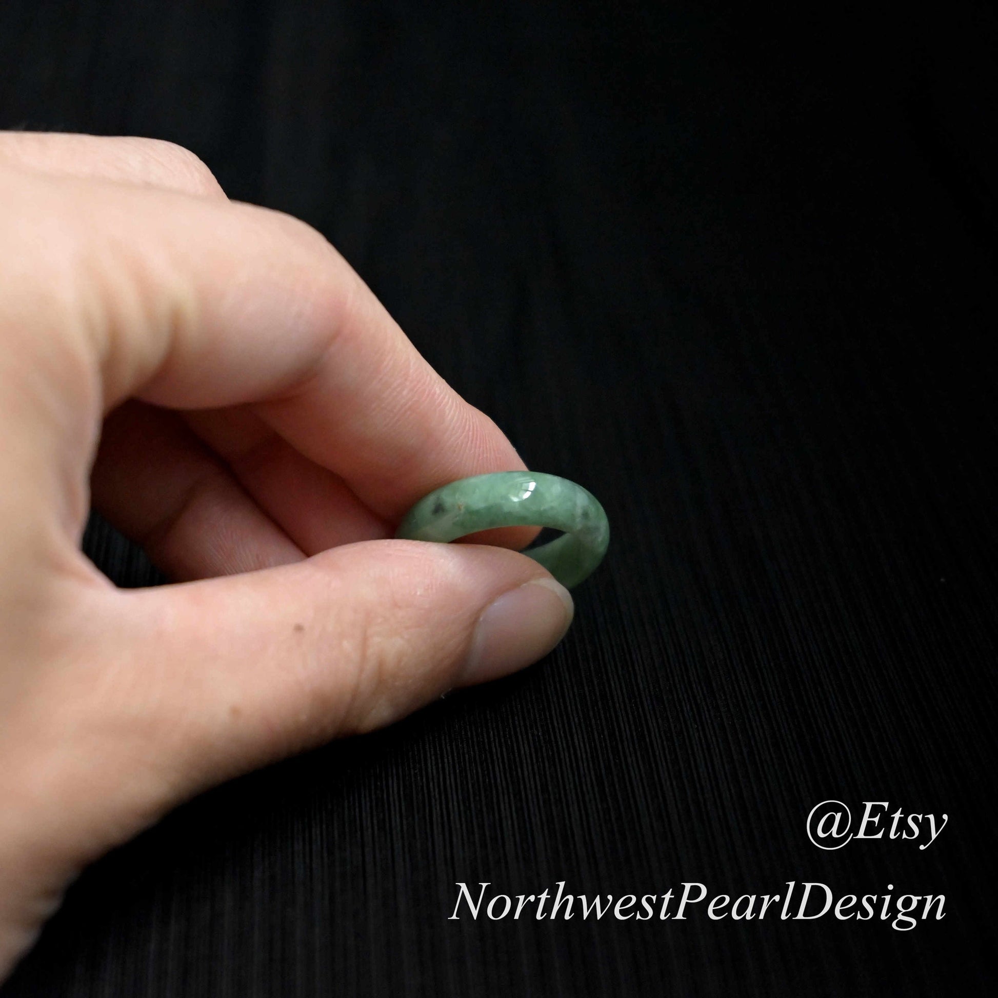 Genuine Jade ring, Real Jade ring,Grade A Jade US size 9